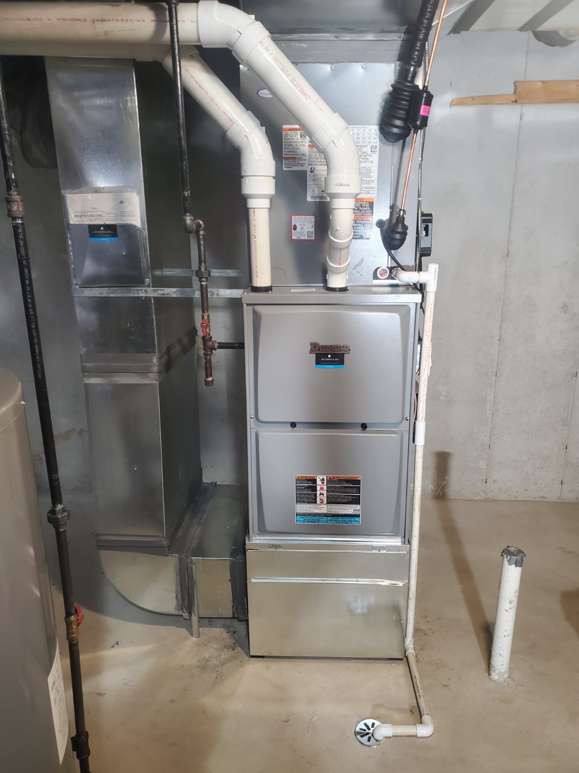 Completed Ducane high-efficiency furnace installation